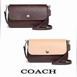 Coach, NWOT, Crossgrain Leather, Reversible Crossbody/Clutch Purse